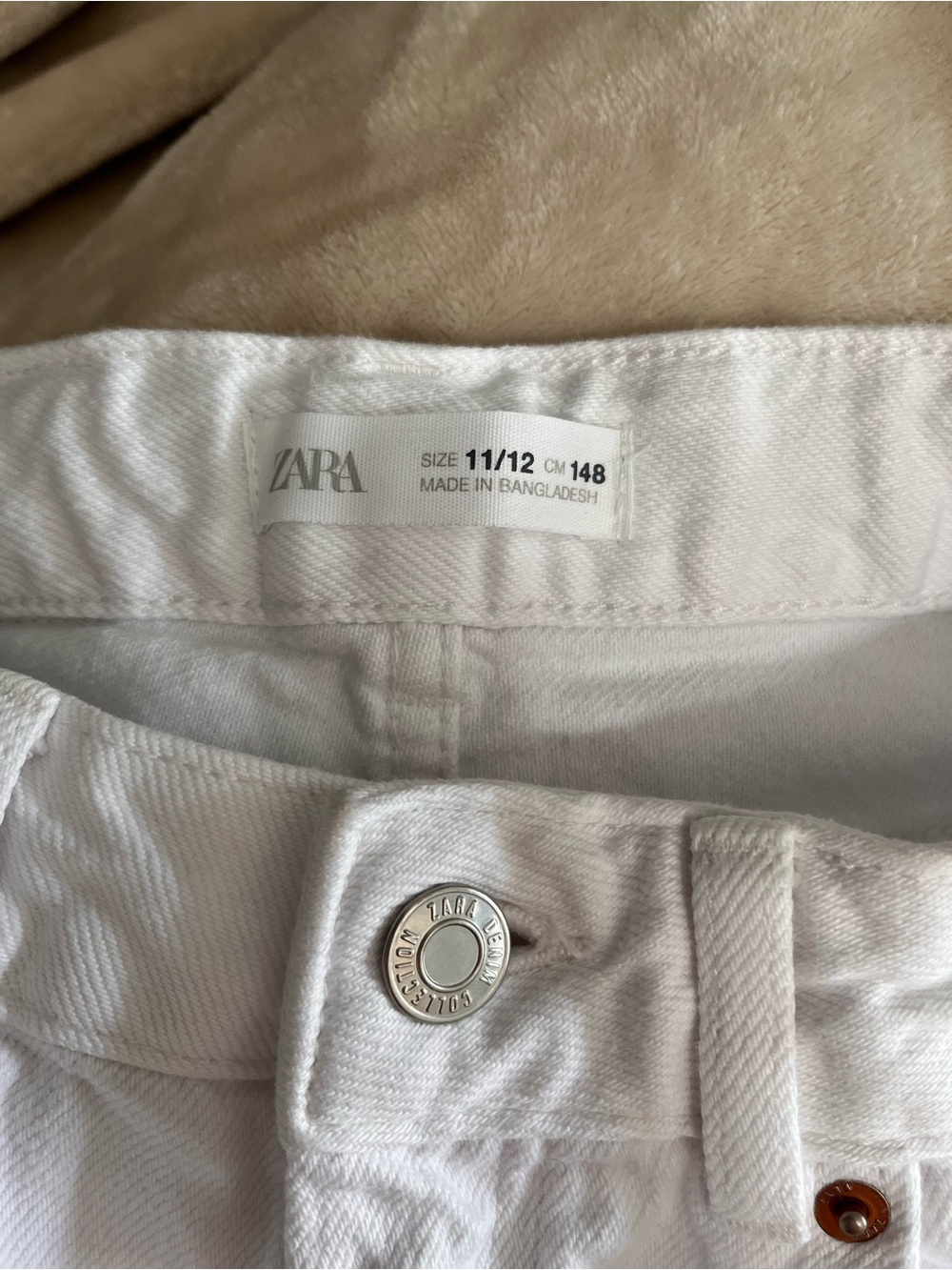 ZARA White Denim Wide Leg Jeans Girls Pants Sz 11/12 (fits women’s Sz 2) EUC - Picture 4 of 7